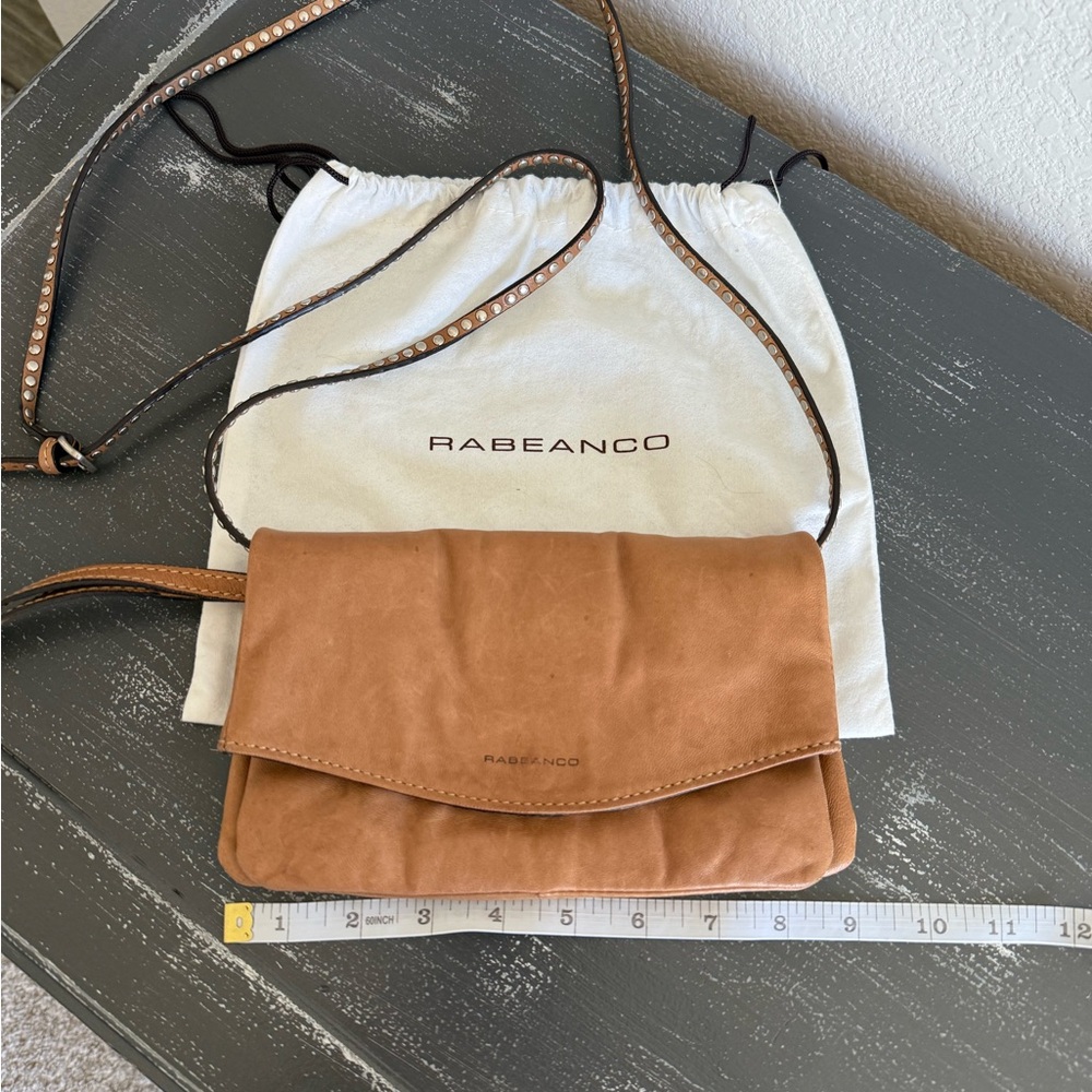 Women's Tan Color Leather Crossbody Bag - Picture 6 of 10